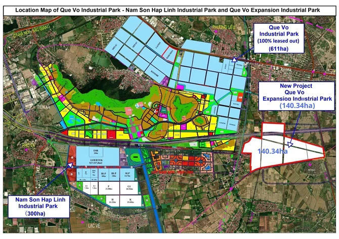 Bắc Ninh phê duyệt quy hoạch Khu công nghiệp Quế Võ mở rộng 2, tỷ lệ 1/2000