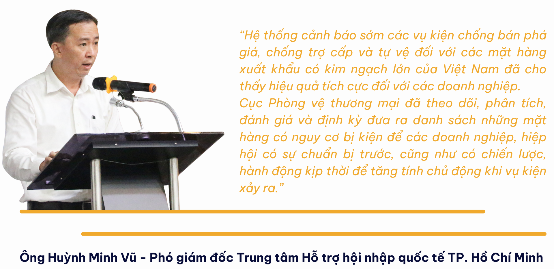 Ông Huỳnh Minh Vũ - Phó giám đốc Trung tâm Hỗ trợ hội nhập quốc tế TP.Hồ Chí Minh