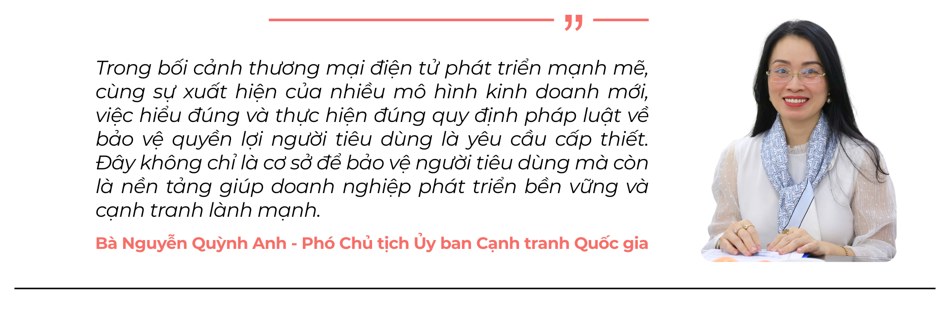 Bà Nguyễn Quỳnh Anh - Phó Chủ tịch Ủy ban Cạnh tranh Quốc gia
