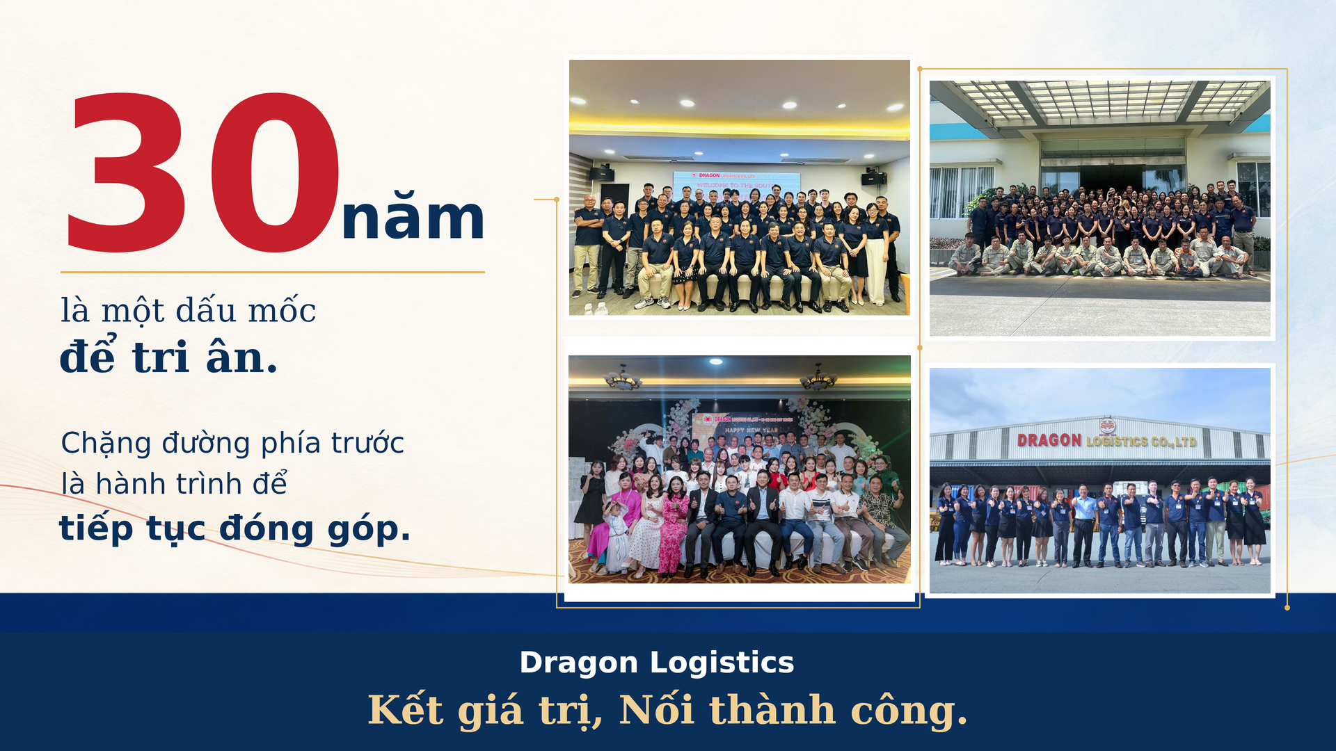 Từ nền tảng hợp tác Việt Nam - Nhật Bản được gây dựng từ năm 1996, Dragon Logistics đã từng bước mở rộng từ các dịch vụ vận tải, kho bãi, xuất nhập khẩu sang cung cấp các giải pháp logistics tích hợp.