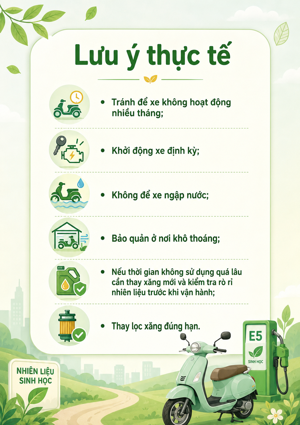lưu ý xăng E10