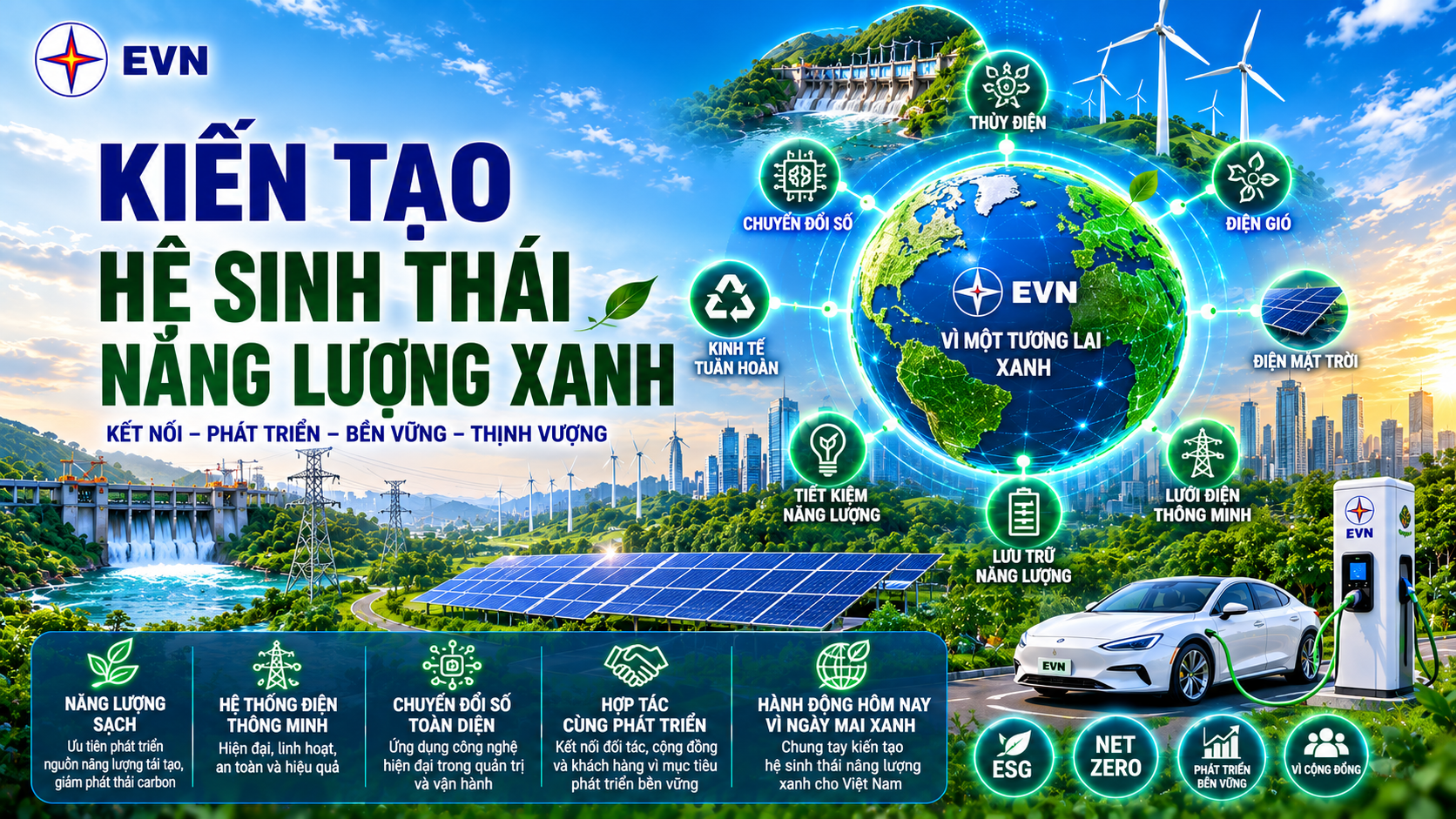 Quản trị môi trường hiện đại: EVN chuyển từ tuân thủ sang kiến tạo giá trị xanh