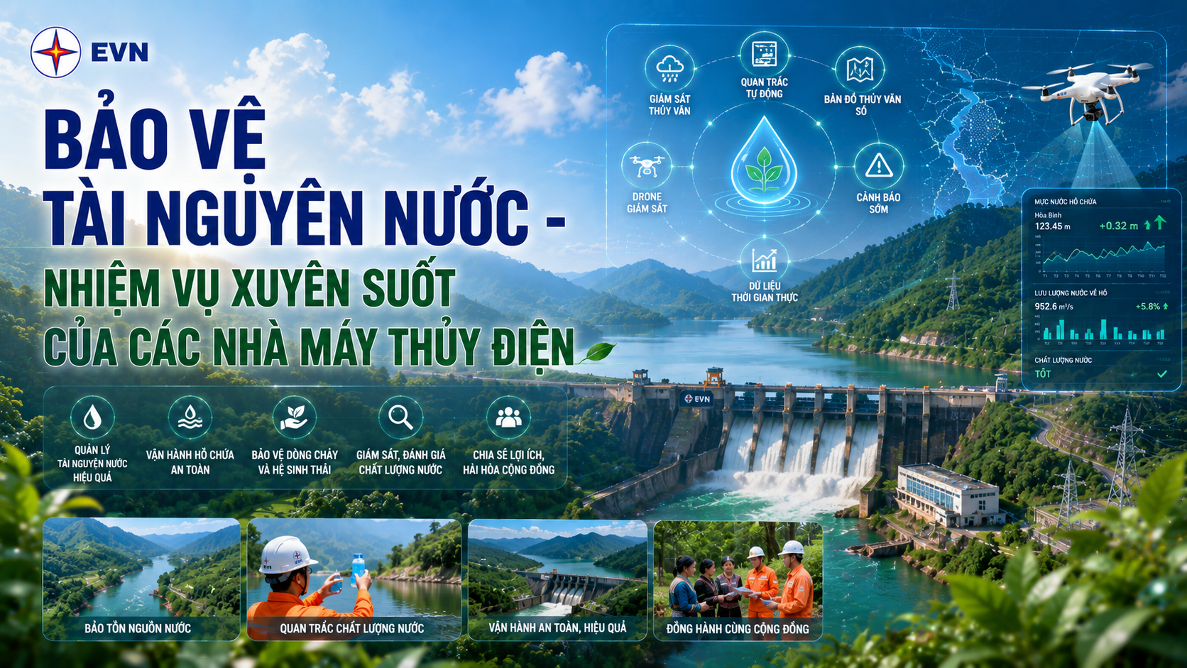 Quản trị môi trường hiện đại: EVN chuyển từ tuân thủ sang kiến tạo giá trị xanh