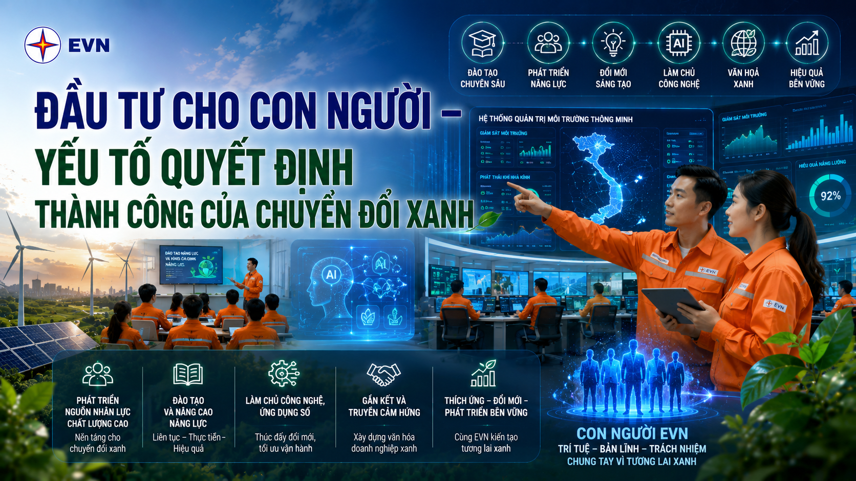 Quản trị môi trường hiện đại: EVN chuyển từ tuân thủ sang kiến tạo giá trị xanh