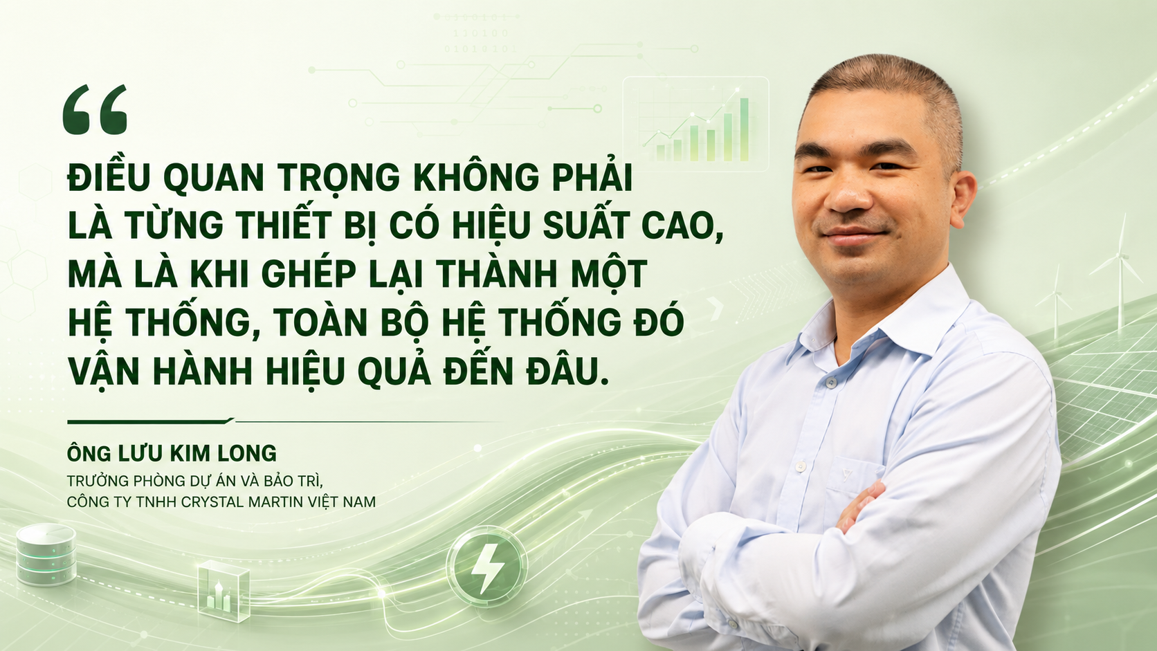 ông Lưu Kim Long - Trưởng phòng Dự án và Bảo trì Công ty TNHH Crystal Martin Việt Nam
