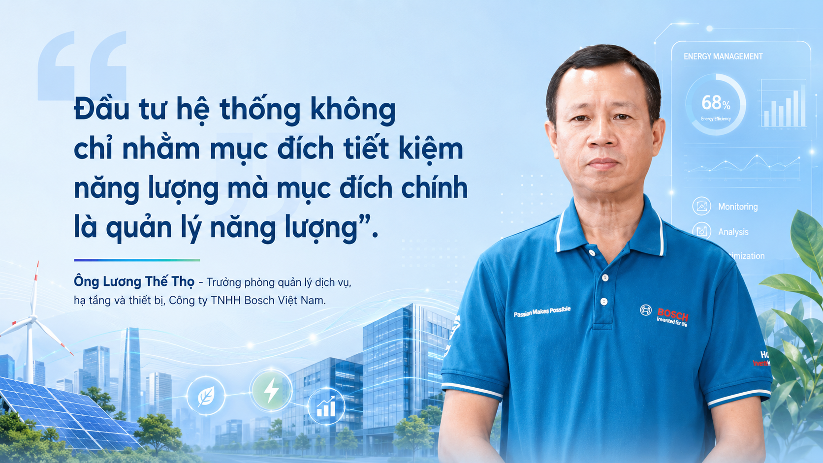 Ông Lương Thế Thọ - trưởng phòng quản lý dịch vụ, hạ tầng và thiết bị, Công ty TNHH Bosch Việt Nam