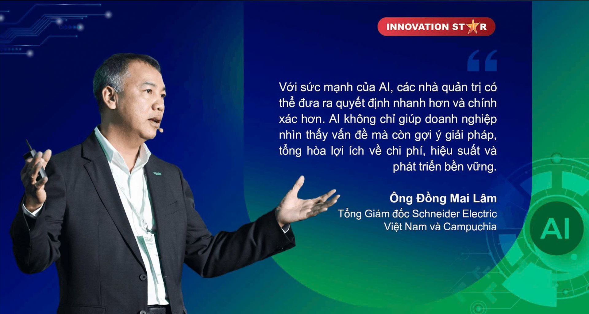 ông Đồng Mai Lâm - Tổng Giám đốc Schneider Electric Việt Nam và Campuchia
