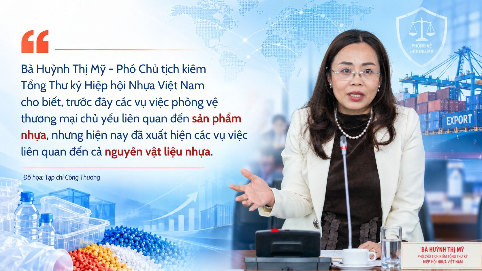bà Huỳnh Thị Mỹ - Phó Chủ tịch kiêm Tổng Thư ký Hiệp hội Nhựa Việt Nam