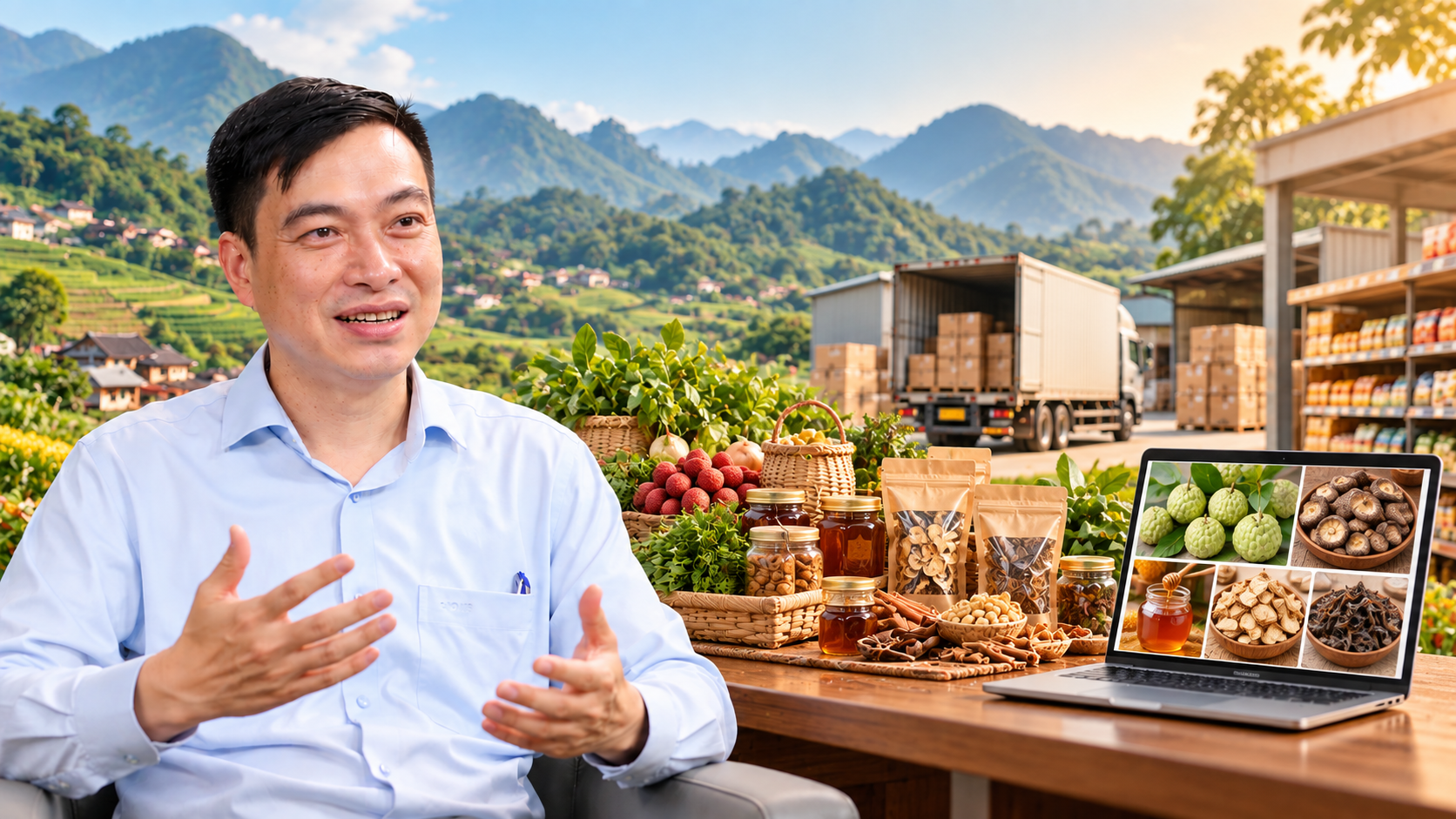 ông Bùi Nguyễn Anh Tuấn - Phó Cục trưởng Cục Quản lý và Phát triển thị trường trong nước, Bộ Công Thương, sản phẩm vùng đồng bào dân tộc thiểu số và miền núi hiện đang phải đối mặt với 5 nút thắt chính, bao gồm: nguồn cung; truy xuất nguồn gốc; khả năng thương mại hóa giá trị văn hóa; logistics; và năng lực tham gia các kênh phân phối.