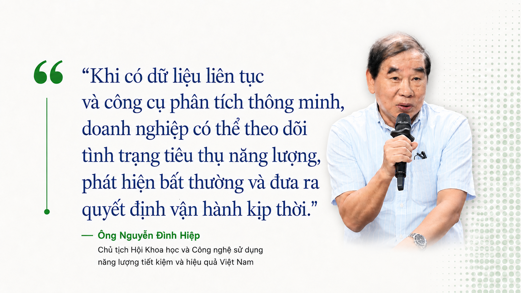 Ông Nguyễn Đình Hiệp, Chủ tịch Hội Khoa học và Công nghệ sử dụng năng lượng tiết kiệm và hiệu quả Việt Nam